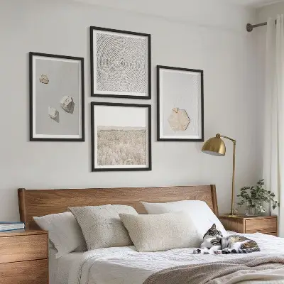 Leichte Boho-Sandtexturen als gerahmtes Polyptychon
