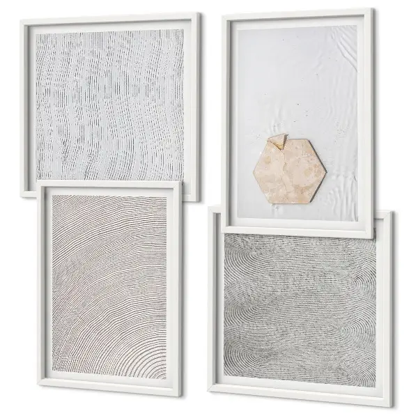 Wanddeko-Set mit leichten Boho-Sandtexturen
