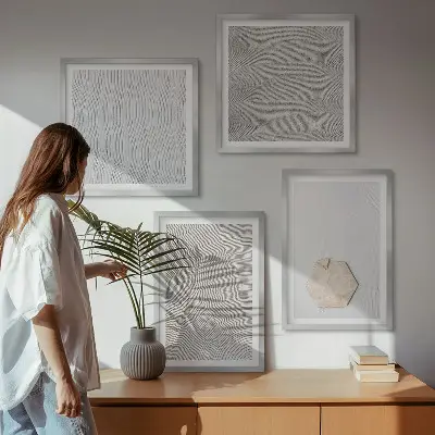 Wanddeko-Set mit leichten Boho-Sandtexturen