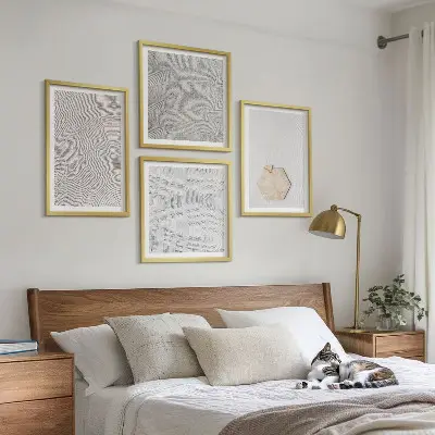Wanddeko-Set mit leichten Boho-Sandtexturen
