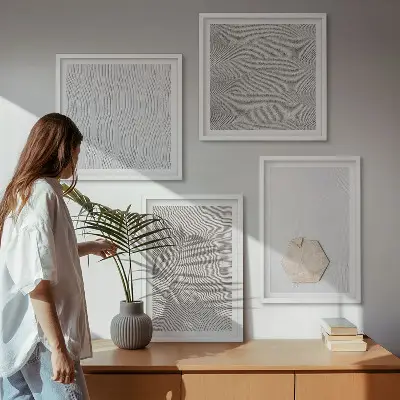 Wanddeko-Set mit leichten Boho-Sandtexturen