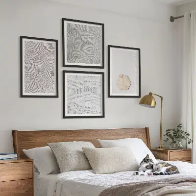 Wanddeko-Set mit leichten Boho-Sandtexturen