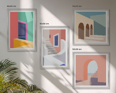 Wanddeko-set Farbenfrohe moderne Gebäude