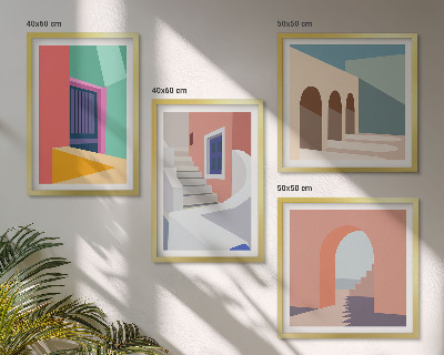 Wanddeko-set Farbenfrohe moderne Gebäude