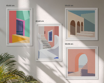 Wanddeko-set Farbenfrohe moderne Gebäude