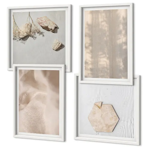 Wanddeko-Set mit dezenten Boho-Naturtexturen