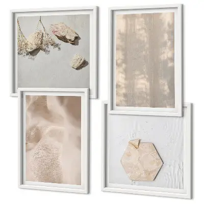 Wanddeko-Set mit dezenten Boho-Naturtexturen