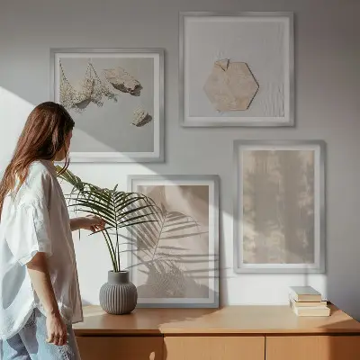 Wanddeko-Set mit dezenten Boho-Naturtexturen