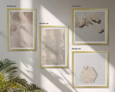 Wanddeko-Set mit dezenten Boho-Naturtexturen