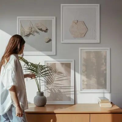 Wanddeko-Set mit dezenten Boho-Naturtexturen