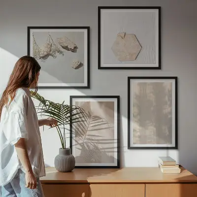 Wanddeko-Set mit dezenten Boho-Naturtexturen