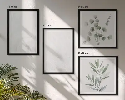 Wanddeko-Set mit Marmorstruktur und pastellfarbenen Zweigen