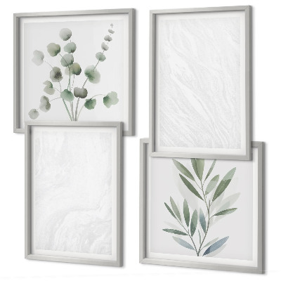 Wanddeko-set Marmorstruktur, pastellfarbene Zweige