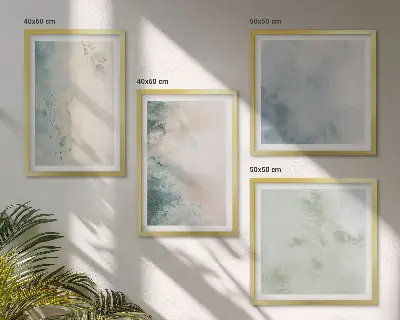 Polyptychon mit Rahmen auf Aquarell-Leinwand
