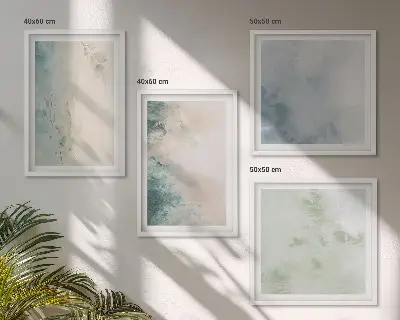 Polyptychon mit Rahmen auf Aquarell-Leinwand