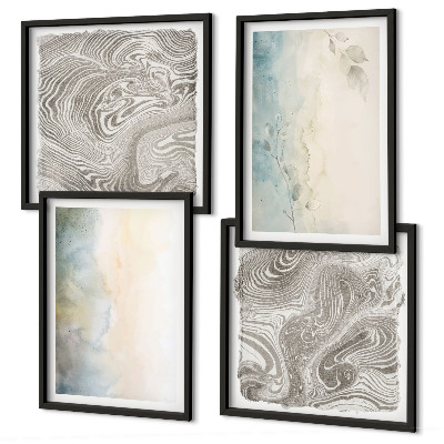 Wanddeko-set Zarte Aquarellkartons
