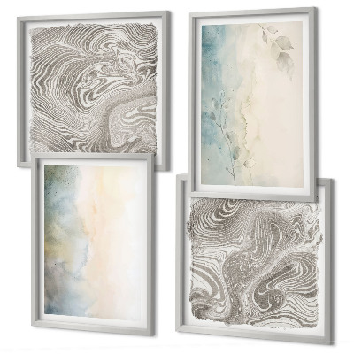 Wanddeko-set Zarte Aquarellkartons