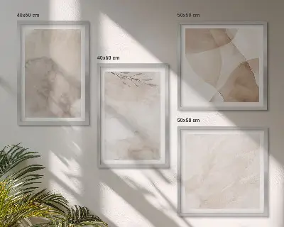 Aquarellfarben mit Boho-Texturen als gerahmtes Polyptychon