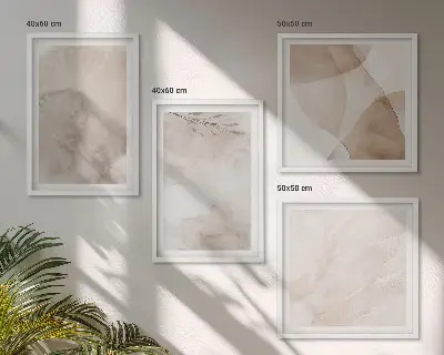 Aquarellfarben mit Boho-Texturen als gerahmtes Polyptychon