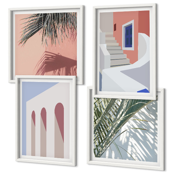 Wanddeko-set Illustrationen der Stadtarchitektur