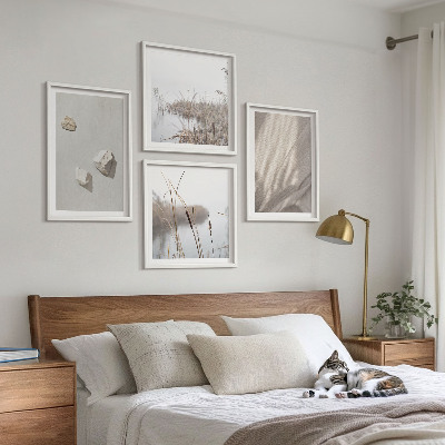 Polyptychon mit rahmen Nahaufnahmen der Struktur im Boho-Stil