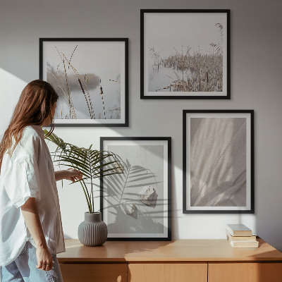 Polyptychon mit rahmen Nahaufnahmen der Struktur im Boho-Stil