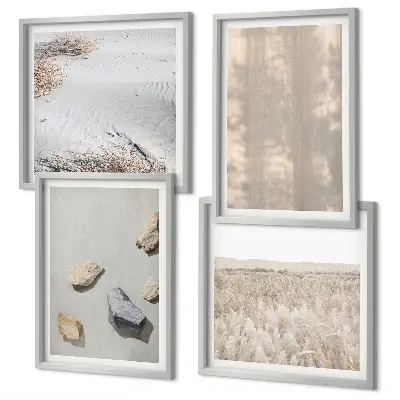 Wanddeko-Set im Boho-Stil mit Naturtexturen