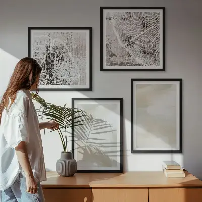 Minimalismus der Farbstruktur Mehrteiliges Wandbild mit Rahmen