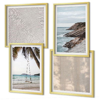 Polyptychon mit rahmen Sommerlicher Sandstrand mit Meerblick