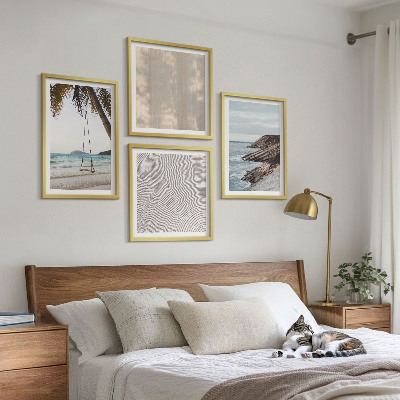Polyptychon mit rahmen Sommerlicher Sandstrand mit Meerblick