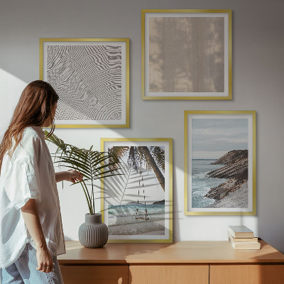 Polyptychon mit rahmen Sommerlicher Sandstrand mit Meerblick