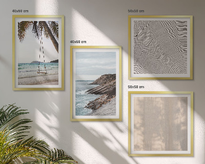 Polyptychon mit rahmen Sommerlicher Sandstrand mit Meerblick
