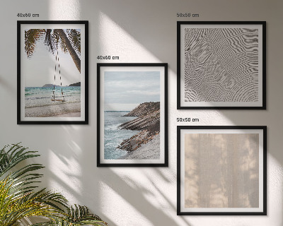 Polyptychon mit rahmen Sommerlicher Sandstrand mit Meerblick