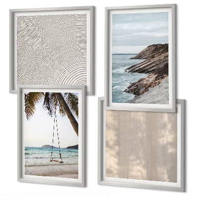 Polyptychon mit rahmen Sommerlicher Sandstrand mit Meerblick