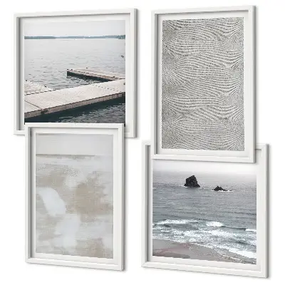 Abstraktes Design mit modernen Texturen als gerahmtes Polyptychon