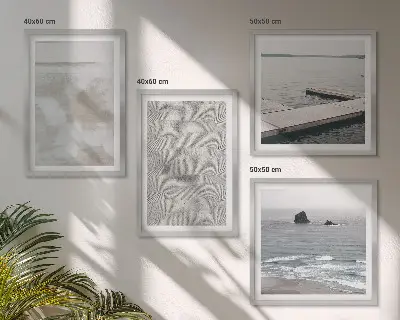 Abstraktes Design mit modernen Texturen als gerahmtes Polyptychon