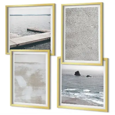 Abstraktes Design mit modernen Texturen als gerahmtes Polyptychon