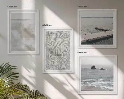 Abstraktes Design mit modernen Texturen als gerahmtes Polyptychon