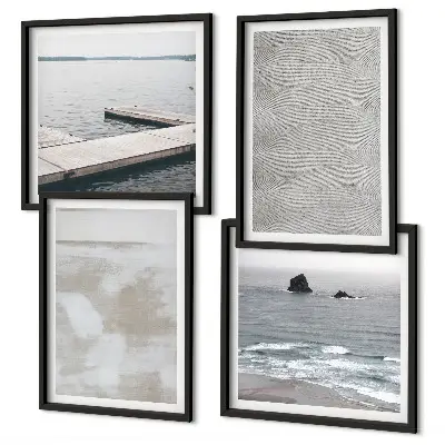 Abstraktes Design mit modernen Texturen als gerahmtes Polyptychon