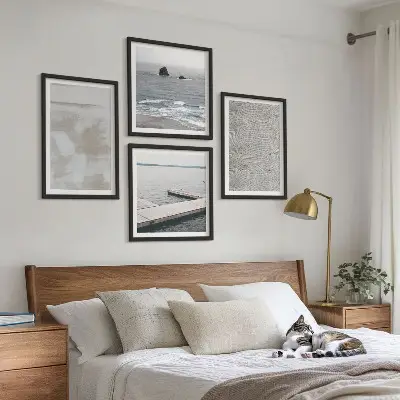 Abstraktes Design mit modernen Texturen als gerahmtes Polyptychon