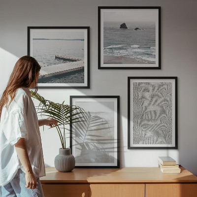 Polyptychon mit rahmen Abstraktes Design, moderne Texturen