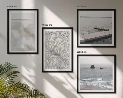 Abstraktes Design mit modernen Texturen als gerahmtes Polyptychon