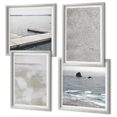 Abstraktes Design mit modernen Texturen als gerahmtes Polyptychon