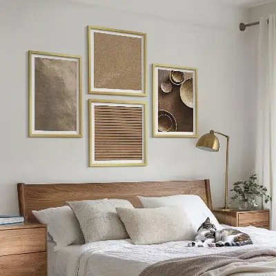 Moderne Steinstrukturen als gerahmtes Polyptychon