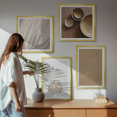 Polyptychon mit rahmen Minimalistische warme Texturen