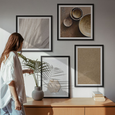 Polyptychon mit rahmen Minimalistische warme Texturen
