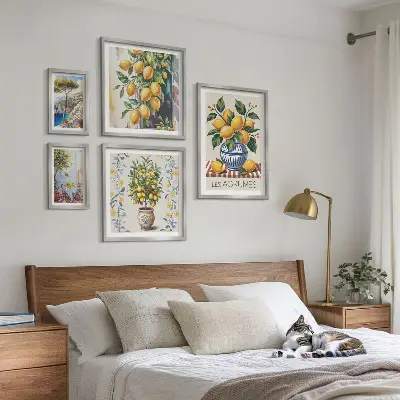 Bilderset fürs Sofa mit Zitrusfrüchten im mediterranen Stil