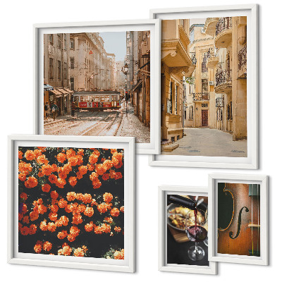 Modernes wandbilder-set Charmante Straßen voller Aromen