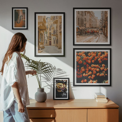 Modernes wandbilder-set Charmante Straßen voller Aromen
