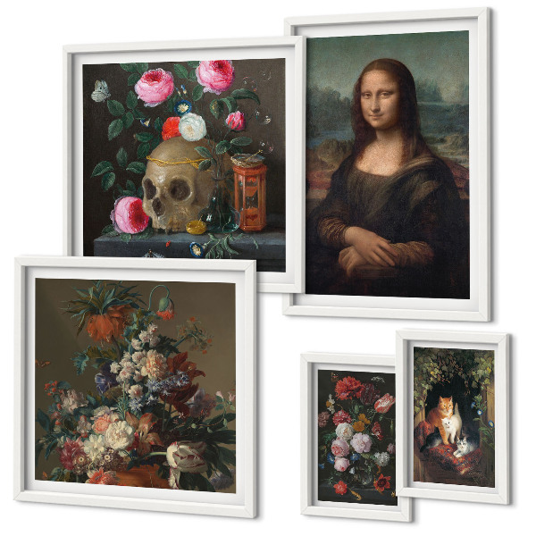 Bildergalerie-set für die wand Vintage-Blumenporträts
